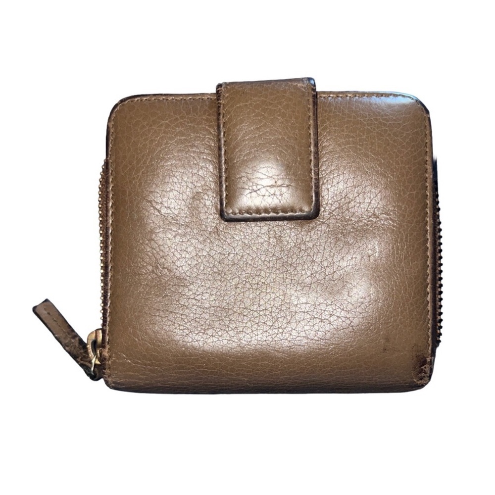GUCCI Vintage Tan Leather Zip Around Wallet - Picture 2 of 16